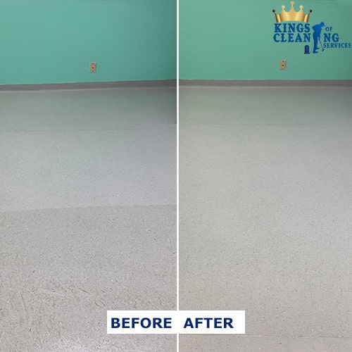 before and after vinyl floor cleaning