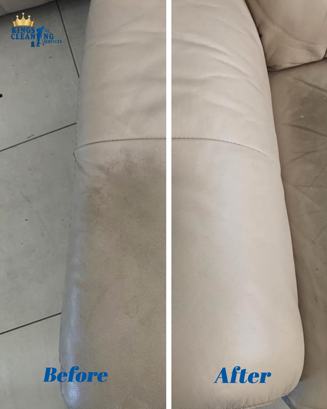 before and after leather cleaning